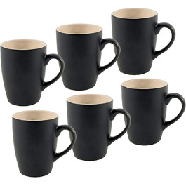 Кавова чашка Spetebo 340 мл з чорного матового порцеляни-набір з 6 чашок для кави, кружка, кружка