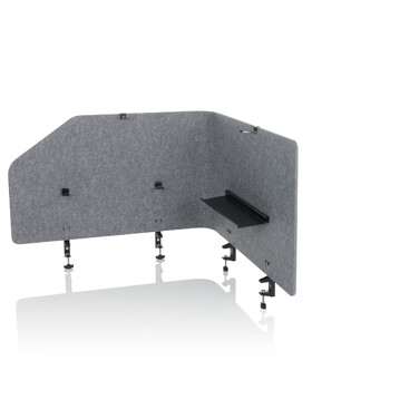 Акустична перегородка для офісу FLEXMIUT T TOP з пластику / текстилю сірого кольору (hjh OFFICE)
