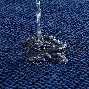 Килимок для ванної MIULEE синель килимок для ванної набір з 2 предметів Килимок для ванної нековзний миється килимок килимок для душа килимок для ванної килимок для ліжка килимок для ванної кімната Вітальня Спальня 50x80 см сірий (60x90 см, темно-синій)