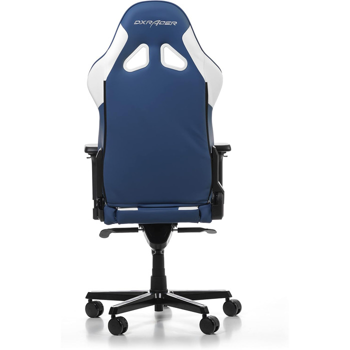 Ігрове крісло DXRacer Gladiator G001, штучна шкіра, синьо-білий, до 200 см