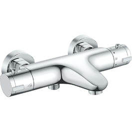 Змішувач для ванни з термостатом, дощова лійка для душу, хром. Змішувач для ванни з термостатом для 2 споживачів