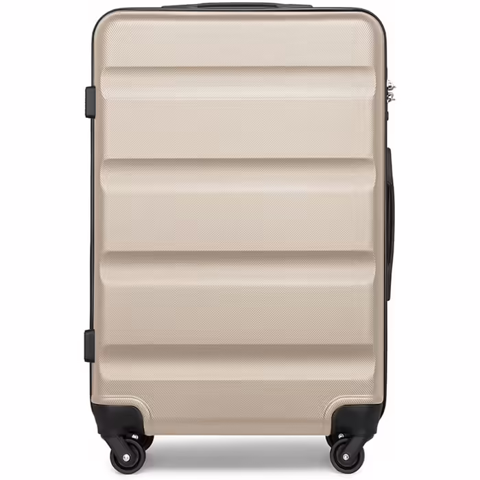 Чохол середньої жорсткості KONO Troey з колесами та замком TSA, 66x45x26см, 63 л, чорний/золотий
