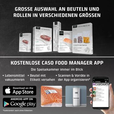 Вакууматор CASO VC15 для продуктів харчування з функцією герметизації та набором професійних пакетів