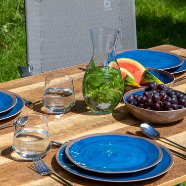 Набір посуду Bo-Camp Halo з меламіну для кемпінгу, подорожей та пікніків (Блакитний)