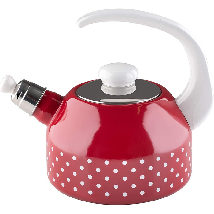 Champagne Teapot Plus, CLASSIC - КОЛІР діаметр 18 см, висота 21,7 см, об'єм 2 літри, емаль, 3x емаль, /чорний, індукційний (2 літри, червоний/білий), 0543-020