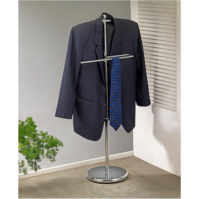 Стійка для одягу чоловіча CARO-Möbel JÖRG з вішалкою для штанів (хром)