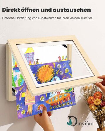 Дерев'яні рамки для дитячих малюнків, A4, 2 шт. - для школи, дому, офісу