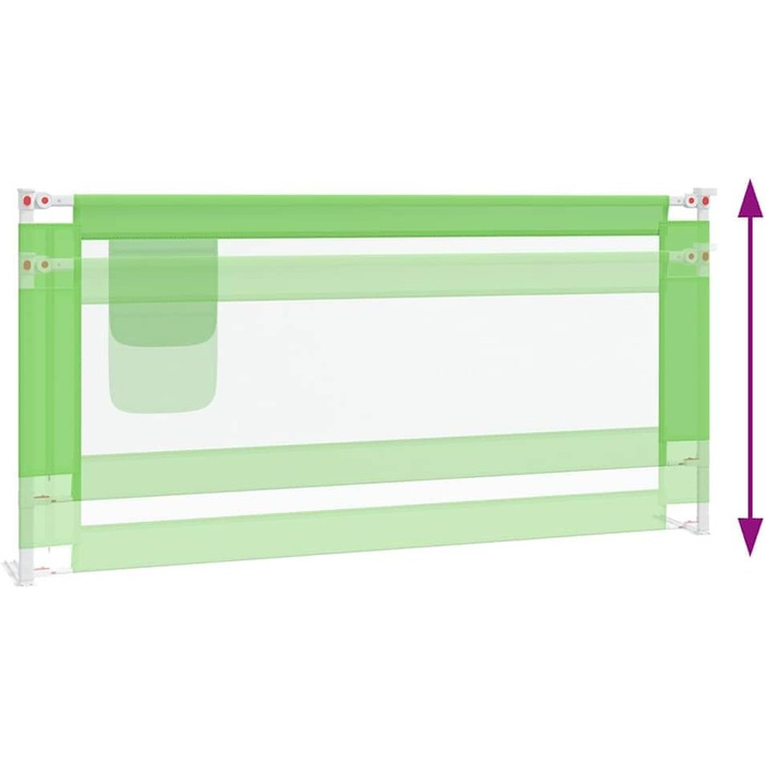 Бортик для ліжка дитячого vidaXL 200x25 см, зелений - захист від випадання, тканинний бортик в дитяче ліжечко