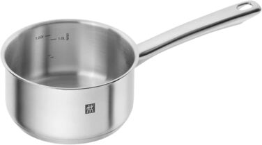 Набір каструль ZWILLING Quadro 5-ти частинний, нержавіюча сталь, без покриття, 4 скляні кришки, підходить для індукційних плит