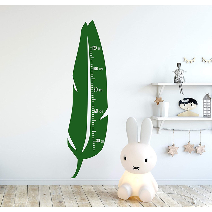 Планка для дитячої наклейки на стіну, наклейки на стіну, вимірювання зростання, наклейки на стіну, шкала (перо, зелений)