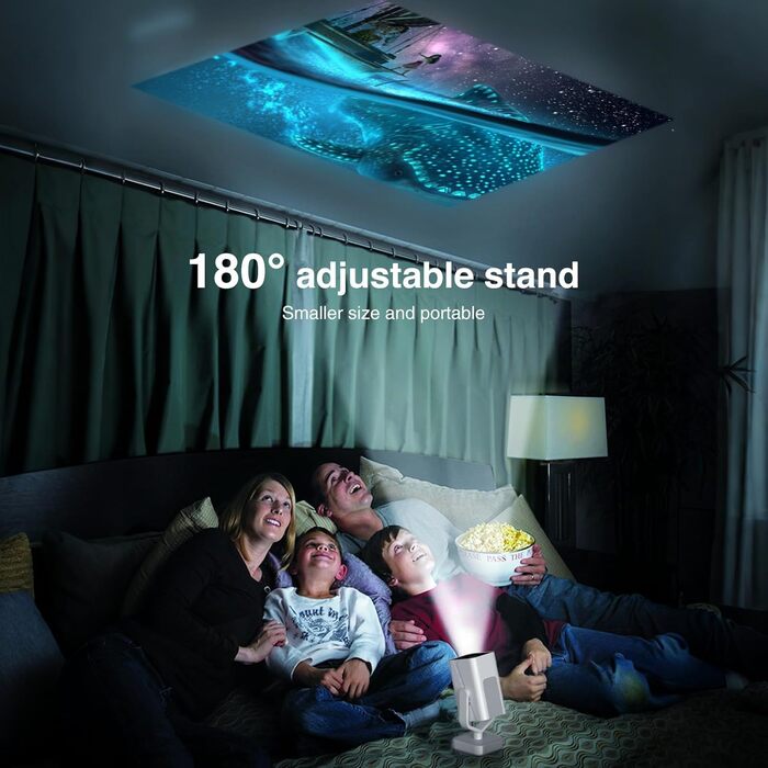 Портативний проєктор Mini Beamer з Android OS, автоматичною корекцією трапецеїдальних спотворень, підтримкою 4K 1080p, Bluetooth WiFi6, 160 ANSI, електричним фокусом для телефону/ТВ приставки/Outdoor/ноутбука