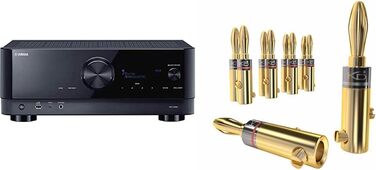 Ресивер Yamaha RX-V6A, чорний з Dolby Atmos і 5 парами кабелівПрямий пучок банан