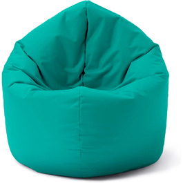 Кругла крісло-мішок (300 л) з функцією 2-в-1 для комфортного сидіння та лежання Подвійний агент для моментів відпочинку в приміщенні та на відкритому повітрі I З адаптивним заповненням EPS Ø 120 x 75 см (зелений (бірюзовий))