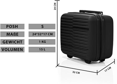 Валіза Візок Поліпропіленова дорожня валіза TSA Lock S/M/L/XL Set, 5 кольорів, Чорний НОВИНКА