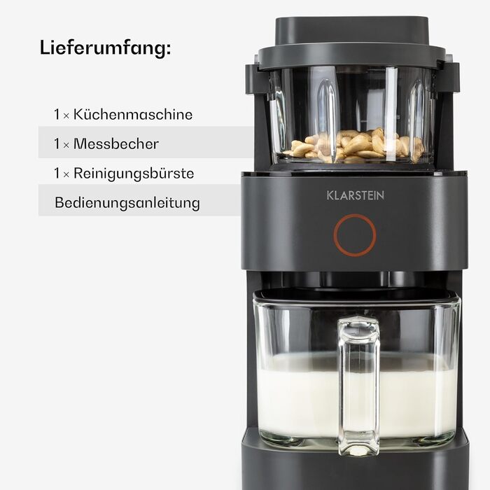 Klarstein Standміксер: потужний блендер з 1250 Вт, 30 000 об/хв, сенсорний дисплей, чорний
