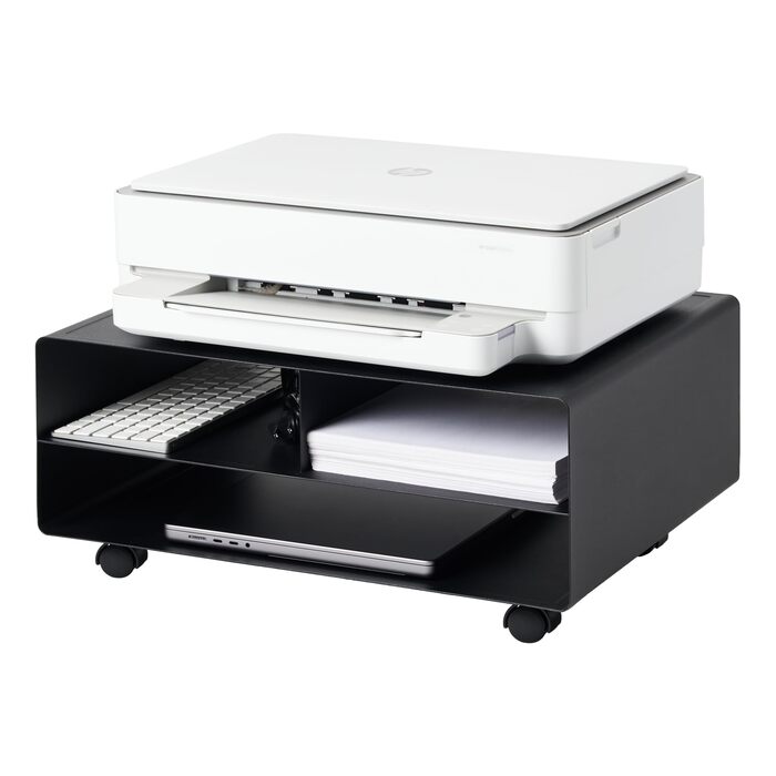 Стол для принтера Yamazaki 4349 Tower, чорний, сталь, мінімалістичний дизайн, 48 x 37 x 19 см