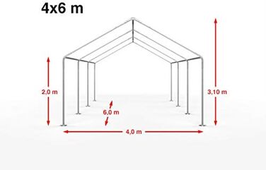 Павільйон-намет TOOLPORT 4x6 м, сірий-білий, водонепроникний, для вечірок та саду
