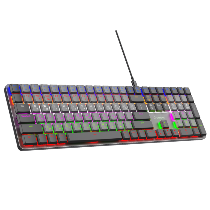 Дротова механічна клавіатура GamePro MK145R Red Switch Low Profile Dark Gray