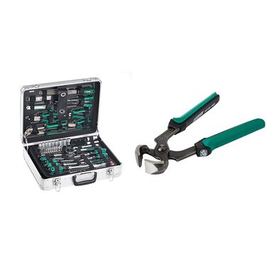 Набір інструментів Brüder Mannesmann 108 предметів в алюмінієвому кейсі: викрутки, плоскогубці, біти, головки, молоток, сталь Cr-V