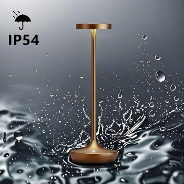 LED настільна лампа бездротова з димуванням, 3 кольори, 6000 mAh, IP54, для дому та кемпінгу (Титан)