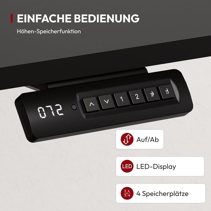 Регульований стіл Sanodesk з бездротовою зарядкою та подвійним мотором, компактний 110x54 см. Стабільний електричний стіл для стояння та сидіння (Чорний)