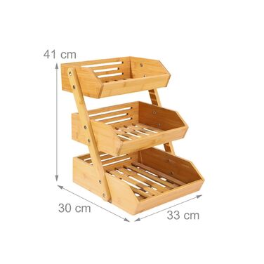 Підставка для рослин Relaxdays з бамбука, 3 яруси