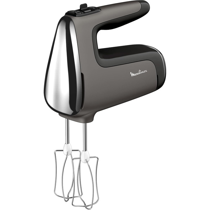 Міксер ручний Moulinex Quickmix HM3108 600 Вт, 5 швидкостей, нержавіюча сталь, для тіста, крему, чорний