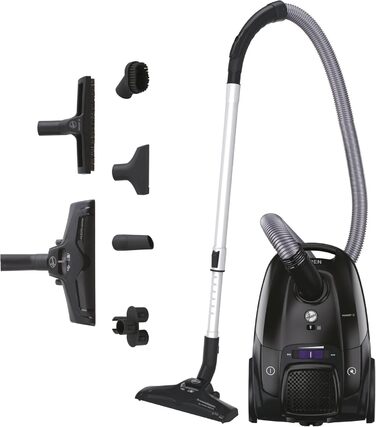 Пылесос Hoover HE2 Kompakter: Мощний пилосос з мішком для твердих підлог та килимів, фільтр EPA, 3,5 л контейнер для пилу, аксесуари, 850 Вт, радіус дії 10 м [HE2Z10A]