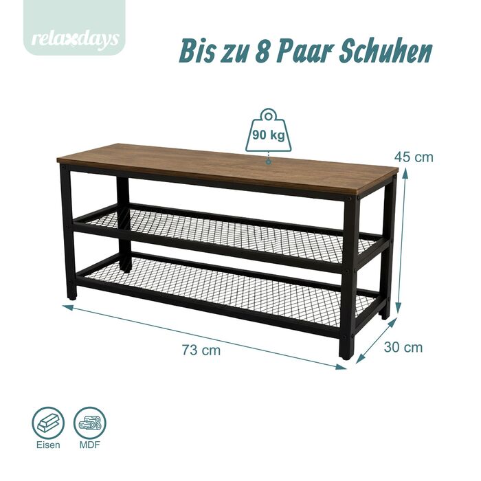 Сховище для взуття Relaxdays з 2 полицями