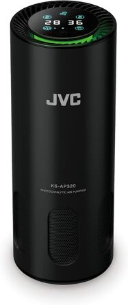 Повітряний очисник JVC KS-AP120 з фотокаталитичною технологією, CADR 8,5 м³/год, EPA-фільтр E12, UV-фільтр, іонізатор, 2 режими очищення, 12 Вт, USB, керування жестами