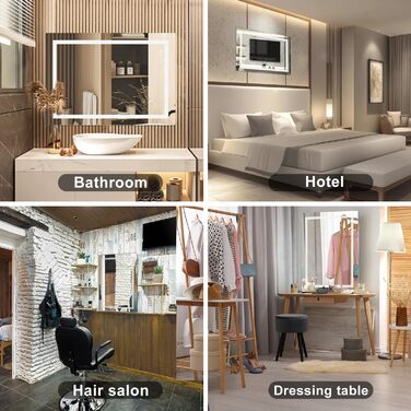 Дзеркало для ванної кімнати Sanitemodar LED 50x70 см з підсвічуванням, антизапар, сенсорне керування