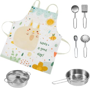 Дерев'яна дитяча кухня Mamabrum з LED-підсвічуванням - іграшковий кухонний набір з висотою, що регулюється, з приготуванням кубиків льоду, мікрохвильовою піччю, плитою та посудомийною машиною - іграшка для дітей від 3 років (Білий)