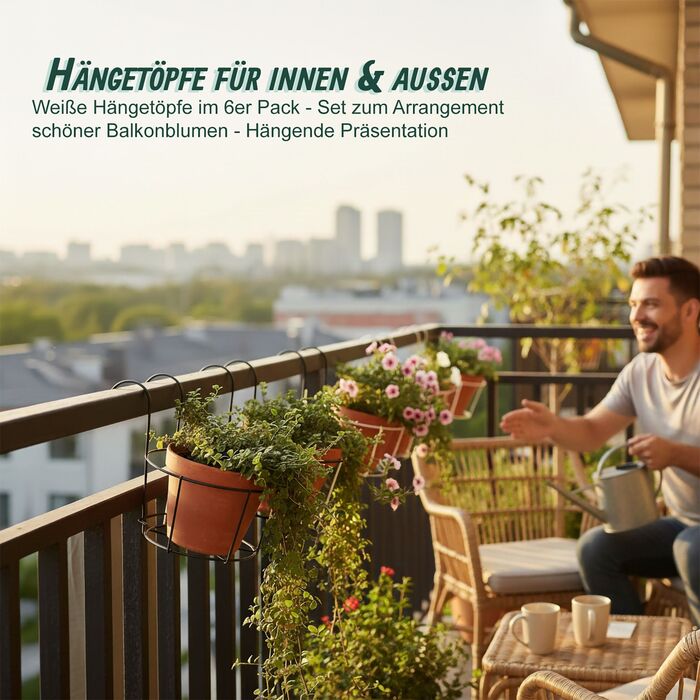 Набір з 6 підвісних горщиків для квітів Relaxdays