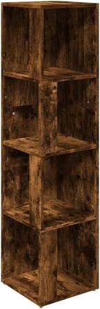 Кутова полиця 5 відділень Стояча полиця Книжкова шафа Настінна полиця Перегородка для кімнати Полиця Офісна полиця Декоративна полиця для зберігання 33x33x164.5 см Інженерна деревина (33 x 33 x 132 см, копчений дуб)