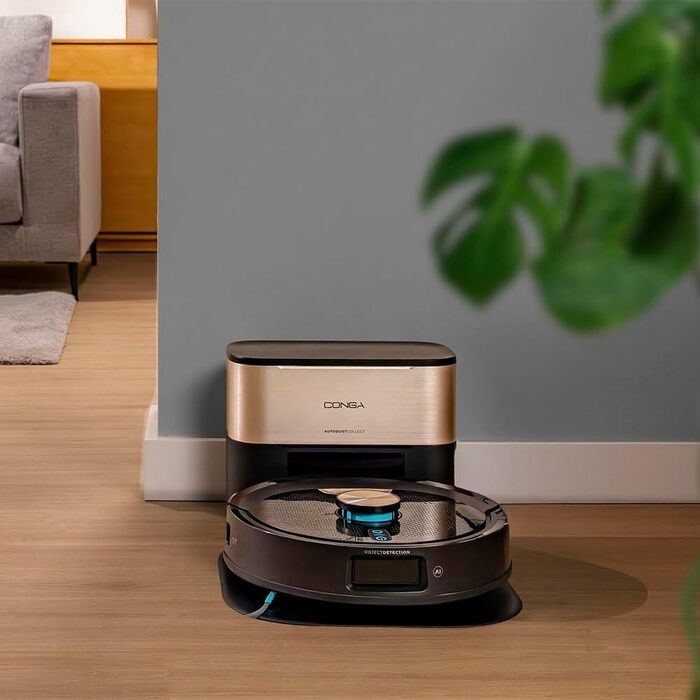 Робот-пилосос та робот-мийник Cecotec Conga M100 X-Treme з AI та керуванням через додаток. Потужність всмоктування 20000Pa, штучний інтелект, силіконова щітка Anti-Tangle, обертові мопи, автономність до 220м²