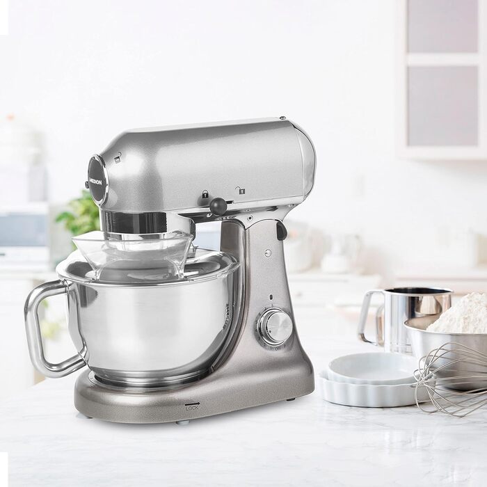 Кухонна машина MEDION MD16480 сіра металік: міксер, подрібнювач, 1000 Вт, 8 швидкостей, чаша з нержавіючої сталі