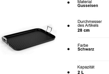 НутріШеф Гриль-плита 56 см – чавунна сковорода-гриль з антипригарним покриттям та жолобками для збору жиру, стійка до високих температур. Підходить для газового гриля, плити, BBQ та приготування їжі в приміщенні.