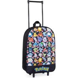 Валіза Pokemon Kids, складний візок 39x27см, 10.5л, 2 колеса, висувна ручка (чорний AOP)