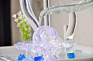 Внутрішній фонтан з кераміки та скла, декор для медитації, чаша Zen, подарунок, 20x23x23 см, Salt Range Pakistan Zen'light (Flower)