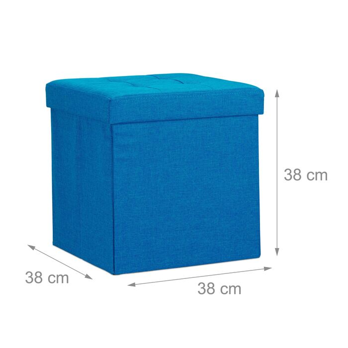 Relaxdays Складний табурет з місцем для зберігання, льон