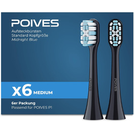 Електрична зубна щітка POIVES P1 Pro з датчиком тиску, 72000 рухів, 4 роки гарантії, 111 днів без ризику, тривалий час роботи акумулятора, колір: Midnight Blue