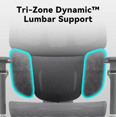 Крісло офісне MUSSO H80 Pro з ергономічною спинкою, сітчасте, з підтримкою попереку, регульовані підлокітники, підставка для ніг, темно-сіре