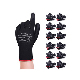 Пар робочих рукавичок садові рукавички захисні рукавички майстерні рукавички з покриттям ПУ для садових та монтажних рукавичок багатофункціональні (9/л), 12