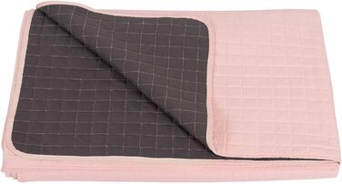 Покривало на ліжко Клаптева ковдра 220х240 см, двокольорове рожеветемно-сіре