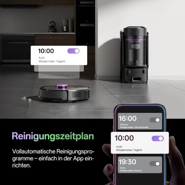 Робот-пилосос Vexilar W15 з функцією миття підлоги, бездротовий, 10000Pa, LiDAR-навігація, 180 хвилин роботи, керування через додаток та голосовий помічник