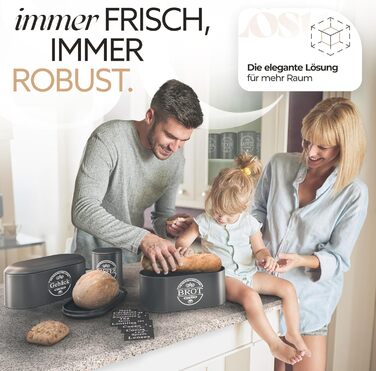 Набір контейнерів для зберігання продуктів IDEALTASTIC® Premium (3 шт x 500г) – кава, цукор, борошно | Зберігання в вакуумі | Чорний матовий