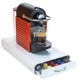 Організатор для капсул Nespresso, ящик, метал, 50 капсул, для зберігання капсул кави (білий) Blanco