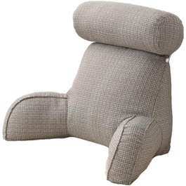 М'яке крісло-мішок з бавовни з підголівником та підлокітниками, сірого кольору. Підходить для дорослих, підлітків та дитячого ліжечка.