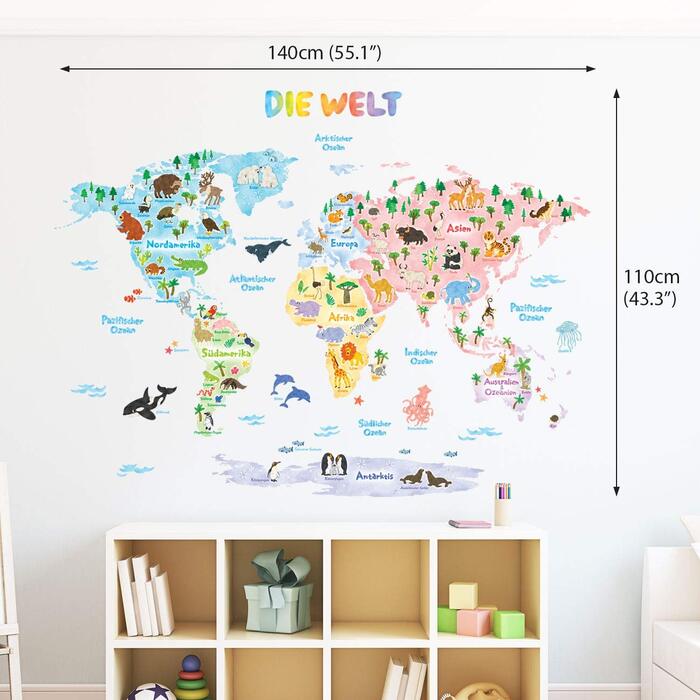 Наклейка на стіну "Карта світу"