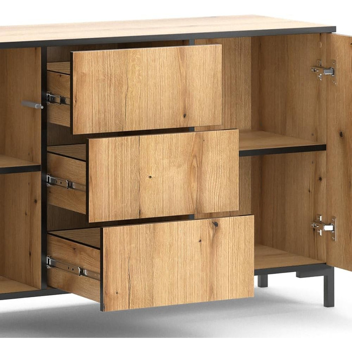 Комод Vicco Hatto з 2 дверцятами, дуб, 124 x 69.6 см